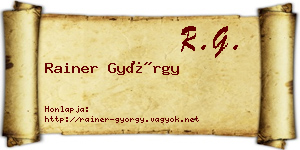 Rainer György névjegykártya