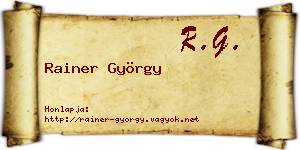 Rainer György névjegykártya
