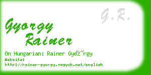 gyorgy rainer business card